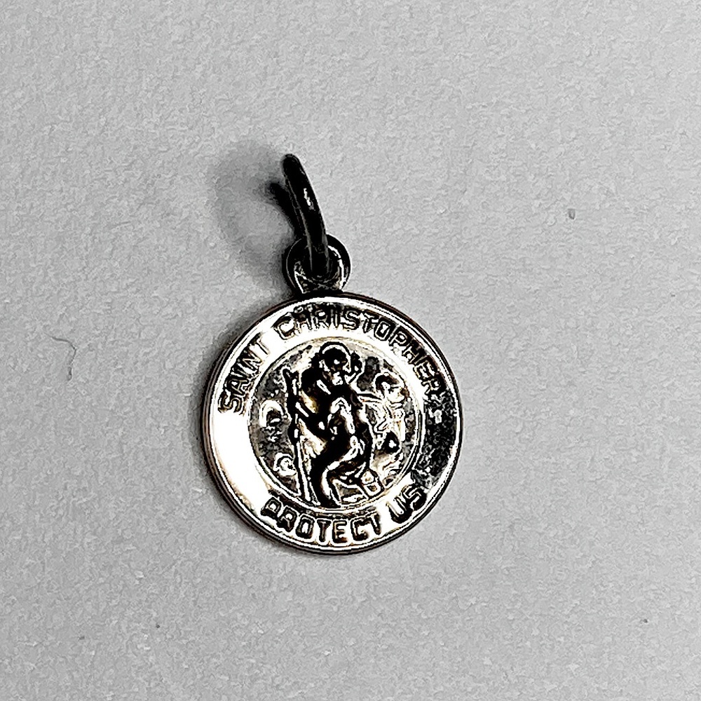 Vtg Sterling Silver 925 St. Saint Christopher Mini Charm .5”